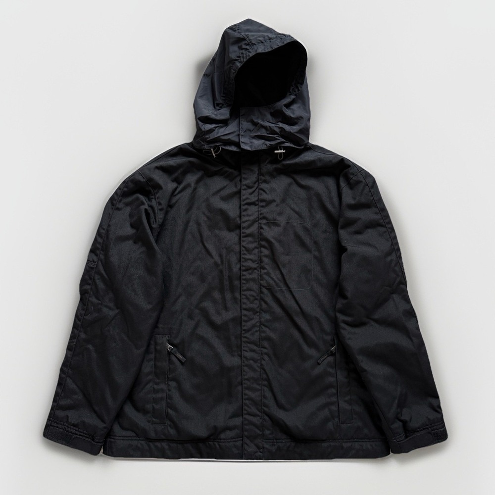 Banana Republic Black Canvas Coat Men XL Vintage Y2K Utility Hooded Outdoor Work